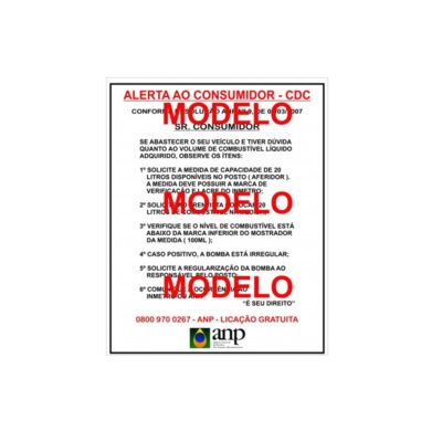 Placa Adesiva - Alerta Volume de Combustível