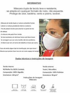 Máscara de Proteção Facial em Tecido Duplo - Branca